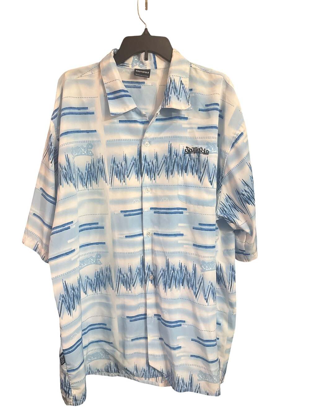 Southpole Y2K Vintage Abstract Graphic Print Button Down Shirt XXL